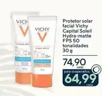 Drogarias Coop Vichy - protetor solar facial capital soleil hydra-matte fps 50 oferta