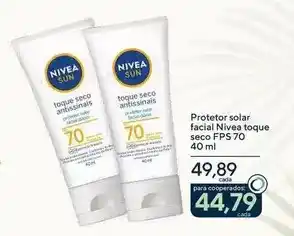 Drogarias Coop Nivea - protetor solar facial toque seco fps 70 oferta