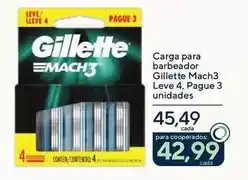 Drogarias Coop Gillette - carga para barbeador mach3 oferta