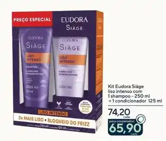 Drogarias Coop Eudora - kit siàge liso intenso com 1 shampoo + 1 condicionador oferta