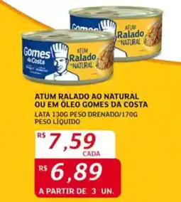 Assaí Atacadista Atum ralado ao natural ou em óleo gomes da costa oferta