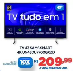 DB Supermercados Tv 43 sams smart 4K UN43DU7700GXZD oferta