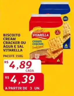Assaí Atacadista Biscoito cream cracker ou água e sal vitarella pacote oferta
