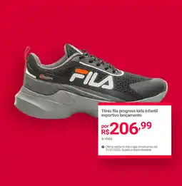 Lojas Americanas Tênis fila progress kids infantil esportivo lançamento oferta