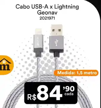 Multicoisas Cabo USB-A x Lightning Geonav oferta