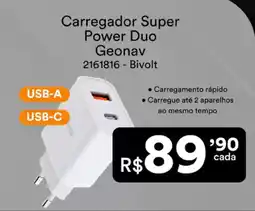 Multicoisas Carregador Super Power Duo Geonav oferta