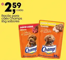 Frangolândia Ração para cães Champs sabores oferta