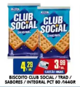 Higa's Supermercado Biscoito club social/trad/ sabores/integral pct oferta