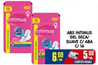 Higa's Supermercado Abs intimus gel seca suave c/aba c/16 oferta