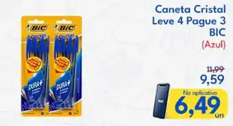 Supermercados Baklizi Caneta Cristal Leve 4 Pague 3 BIC oferta