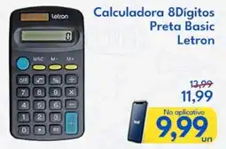 Supermercados Baklizi Calculadora 8Dígitos Preta Basic Letron oferta