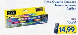 Supermercados Baklizi Tinta Guache Tempera Neon c/6 cores Acrilex oferta