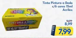 Supermercados Baklizi Tinta Pintura a Dedo c/6 cores Acrilex oferta