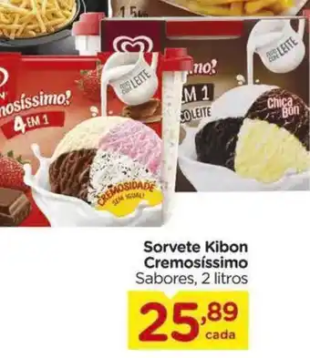 Carrefour Sorvete Kibon Cremosíssimo Sabores, oferta