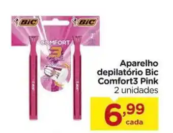 Carrefour Aparelho depilatório Bic Comfort3 Pink oferta