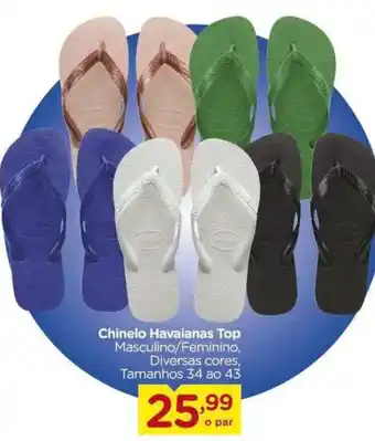 Carrefour Chinelo Havaianas Top Masculino/Feminino, Diversas cores, Tamanhos 34 ao 43 oferta