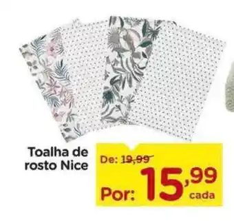 Carrefour Toalha de rosto Nice oferta