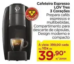 Carrefour Cafeteira Espresso LOV Tres 3 Corações oferta