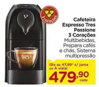 Carrefour Cafeteira Espresso Tres Passione 3 Corações oferta