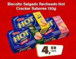 Rede Supermarket Biscoito Salgado Recheado Hot Cracker Sabores oferta