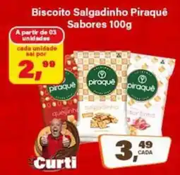 Rede Supermarket Biscoito Salgadinho Piraquê Sabores oferta