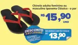 Paulistão Supermercados Chinelo adulto feminino ou masculino Ipanema Clássico - o par oferta