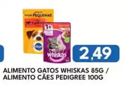 Rancho Bom Supermercados Alimento gatos whiskas / alimento cães pedigree oferta