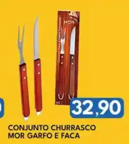 Rancho Bom Supermercados Conjunto churrasco mor garfo e faca oferta