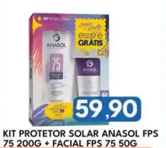 Rancho Bom Supermercados Kit protetor solar anasol fps 75 + facial fps 75 oferta