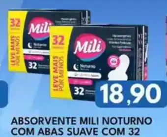 Rancho Bom Supermercados Absorvente mili noturno com abas suave com 32 oferta