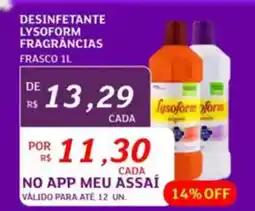 Assaí Atacadista Desinfetante lysoform fragrâncias frasco oferta