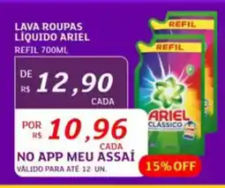 Assaí Atacadista Lava roupas líquido ariel refil oferta