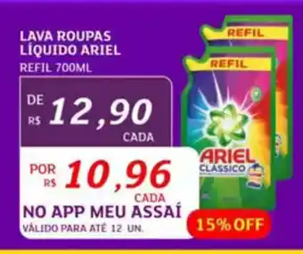 Assaí Atacadista Lava roupas líquido ariel refil oferta