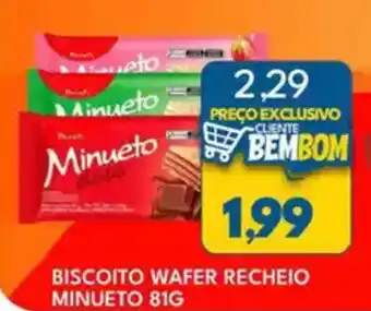 Rancho Bom Supermercados Biscoito wafer recheio minueto oferta