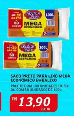 Assaí Atacadista Saco preto para lixo mega económico embalixo oferta