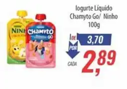 Supermercados BH logurte Líquido Chamyto Go/ Ninho oferta