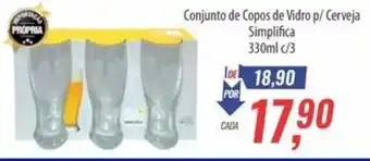 Supermercados BH Conjunto de Copos de Vidro p/ Cerveja Simplifica oferta