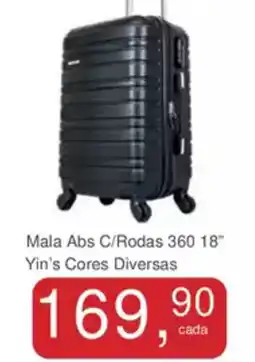 Mineirão Atacarejo Mala Abs C/Rodas 360 18" Yin's Cores Diversas oferta