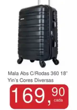 Mineirão Atacarejo Mala Abs C/Rodas 360 18" Yin's Cores Diversas oferta