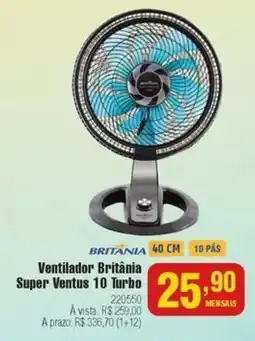 Berlanda BRITANIA Ventilador Britânia Super Ventus 10 Turbo oferta