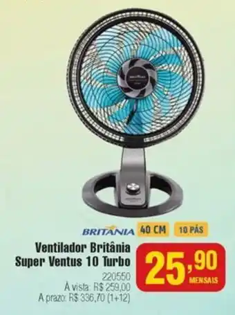 Berlanda BRITANIA Ventilador Britânia Super Ventus 10 Turbo oferta