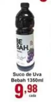 Rossi Supermercado Suco de Uva Bebah 1350ml oferta