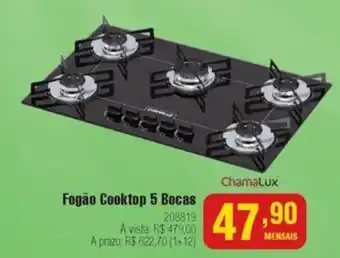 Berlanda Fogão Cooktop 5 Bocas oferta