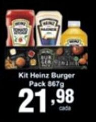 Rossi Supermercado Kit Heinz Burger Pack 867g oferta
