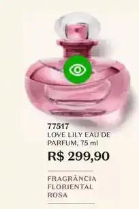 O Boticário Lily - love eau de parfum oferta