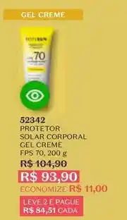 O Boticário Solar - protetor corporal gel creme fps 70 oferta