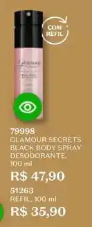 O Boticário Glamour - secrets black body spray desodorante oferta