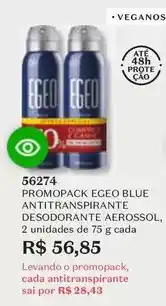 O Boticário Egeo - promopack blue antitranspirante desodorante aerossol oferta