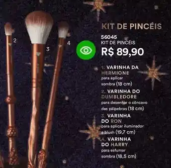 O Boticário Kit de pincéis oferta