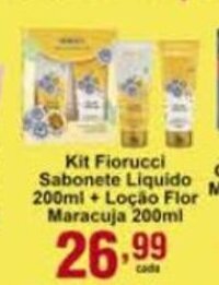 Rossi Supermercado Kit Fiorucci Sabonete Liquido 200ml + Locao Flor Maracuja 200ml oferta